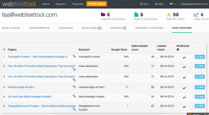 page tracker overzicht