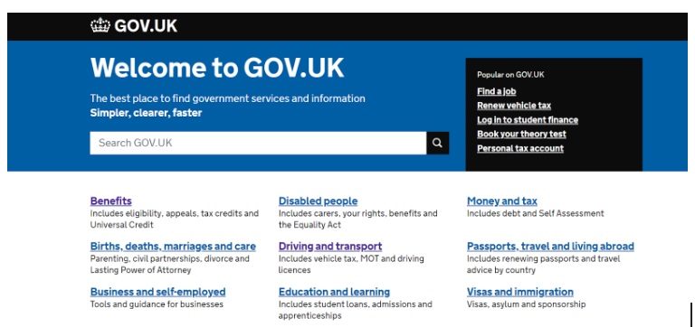 Gov.uk website